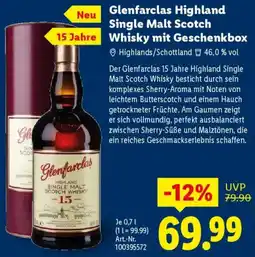 Lidl Glenfarclas Highland Single Malt Scotch Whisky mit Geschenkbox Angebot