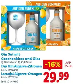 Lidl Gin Sul mit Geschenkbox und Glas Angebot