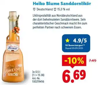 Lidl Heiko Blume Sanddornlikör Angebot