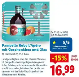Lidl Pampelle Ruby L'Apéro mit Geschenkbox und Glas Angebot