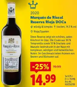 Lidl Marqués de Riscal Reserva Rioja DOCa Angebot