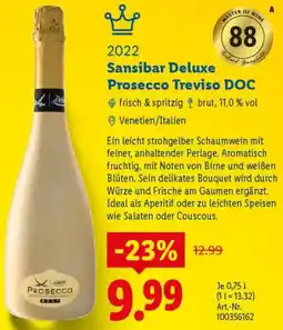 Lidl Sansibar Deluxe Prosecco Treviso DOC Angebot