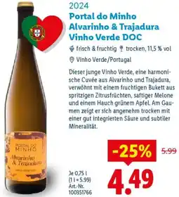 Lidl Portal do Minho Alvarinho & Trajadura Vinho Verde DOC Angebot