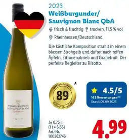 Lidl Weißburgunder/ Sauvignon Blanc QbA Angebot