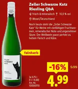Lidl Zeller Schwarze Katz Riesling QbA Angebot