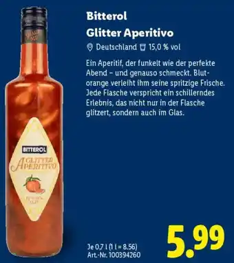 Lidl Bitterol Glitter Aperitivo Angebot