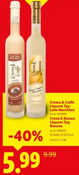 Lidl Crema & Caffé Liquore Typ Latte Macchiato Angebot