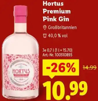 Lidl Hortus Premium Pink Gin Angebot