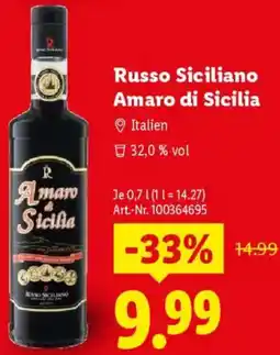 Lidl Russo Siciliano Amaro di Sicilia Angebot