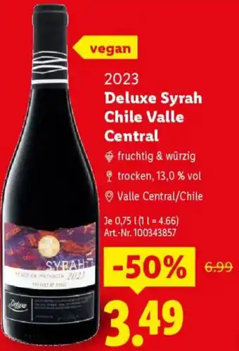 Lidl Deluxe Syrah Chile Valle Central Angebot