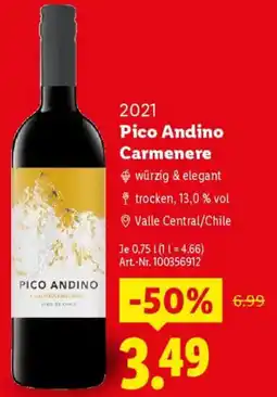 Lidl 2021 Pico Andino Carmenere Angebot