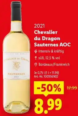 Lidl 2021 Chevalier du Dragon Sauternes AOC Angebot