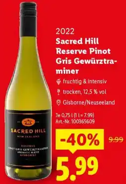 Lidl Sacred Hill Reserve Pinot Gris Gewürztraminer Angebot
