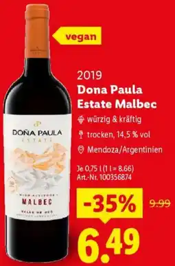 Lidl Dona Paula Estate Malbec Angebot