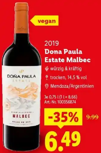 Lidl Dona Paula Estate Malbec Angebot