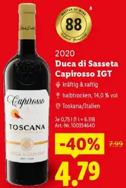 Lidl Duca di Sasseta Capirosso IGT Angebot