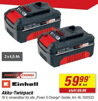 toom Baumarkt Einhell Akku-Twinpack Angebot