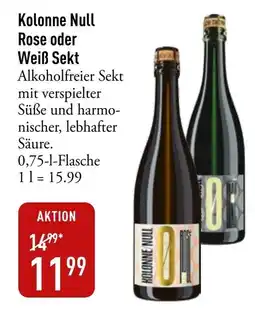 Galeria Markthalle Kolonne Null Rose oder Weiß Sekt Angebot