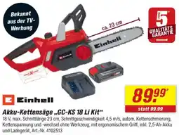 toom Baumarkt Einhell Akku-Kettensäge ,,GC-KS 18 Li Kit" Angebot