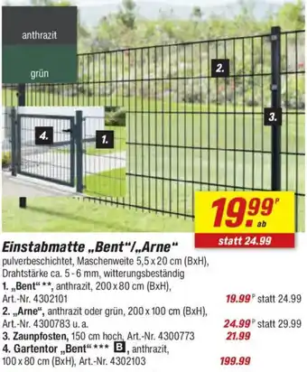 toom Baumarkt Einstabmatte ,,Bent"/,,Arne" Angebot