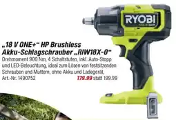 toom Baumarkt RYOBI ,,18 V ONE+" HP Brushless Akku-Schlagschrauber ,,RIW18X-0" Angebot