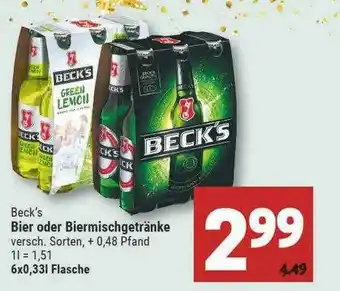 Marktkauf Beck's Bier Oder Biermischgetränke Angebot