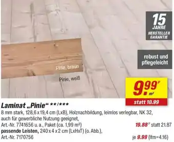toom Baumarkt Laminat „Pinie“ Angebot