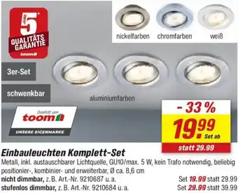 toom Baumarkt Einbauleuchten Komplett-Set Angebot