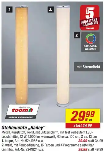 toom Baumarkt Stehleuchte ,,Hailey" Angebot