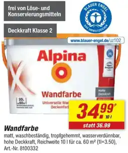 toom Baumarkt Alpina Wandfarbe Angebot