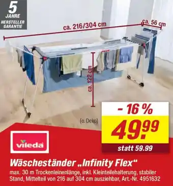 toom Baumarkt Vileda Wäscheständer ,,Infinity Flex" Angebot