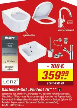 toom Baumarkt Lenz Gästebad-Set ,,Perfect fit" Angebot