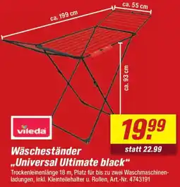 toom Baumarkt Vileda Wäscheständer „Universal Ultimate black" Angebot