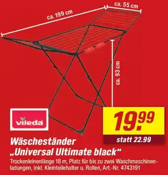 toom Baumarkt Vileda Wäscheständer „Universal Ultimate black" Angebot