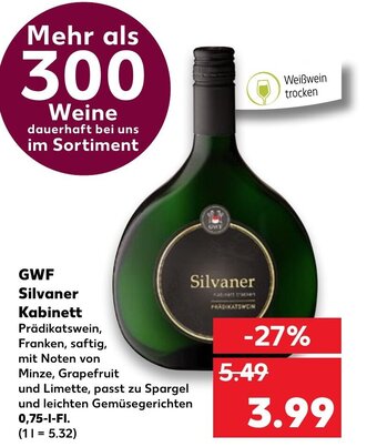 Kaufland GWF Silvaner Kabinett Angebot