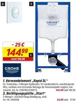 toom Baumarkt GROHE Vorwandelement ,,Rapid SL" Angebot
