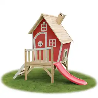 Netto Marken-Discount EXIT Fantasia 300 Holzspielhaus Rotbraun Angebot