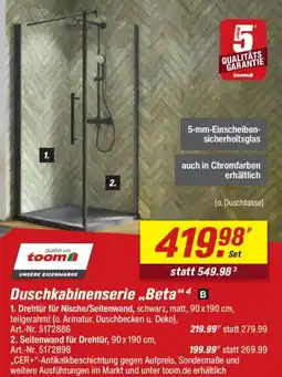 toom Baumarkt Duschkabinenserie ,,Beta" Angebot