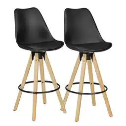 Netto Marken-Discount KADIMA DESIGN Komfort Barhocker Set: Ergonomische Sitzschale, Holzbeine, verschiedene Farben Angebot