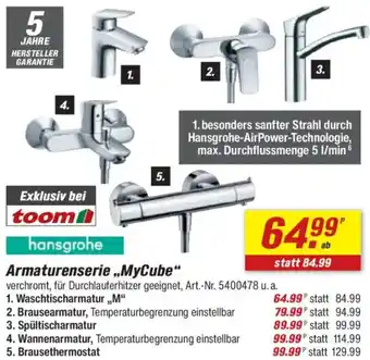 toom Baumarkt hansgrohe Armaturenserie ,,MyCube" Angebot