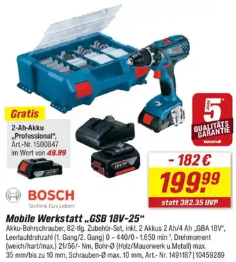 toom Baumarkt BOSCH Mobile Werkstatt „GSB 18V-25" Angebot