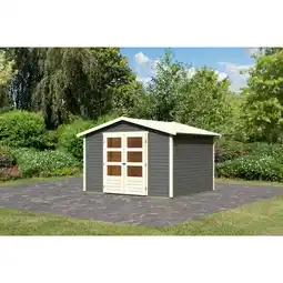 toom Baumarkt Karibu Gartenhaus 'Schierke 4' terragrau 246 x 246 x 209 cm Angebot