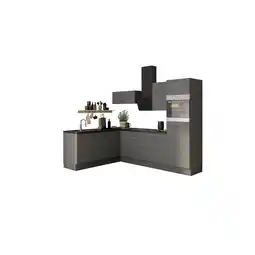 toom Baumarkt OPTIFIT Winkelküche mit E-Geräten 'OPTIkoncept Mats825' grau 270 cm Angebot