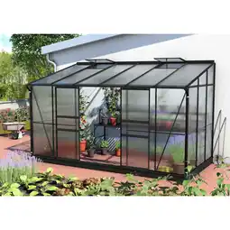 toom Baumarkt Vitavia Anlehngewächshaus 'Ida 7800' 190,1 x 378,8 cm mit 6 mm Hohlkammerplatten schwarz Angebot