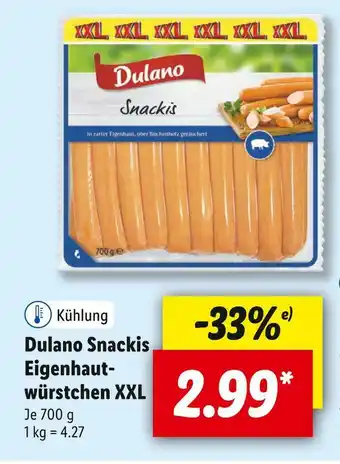 Lidl Dulano snackis eigenhautwürstchen xxl Angebot