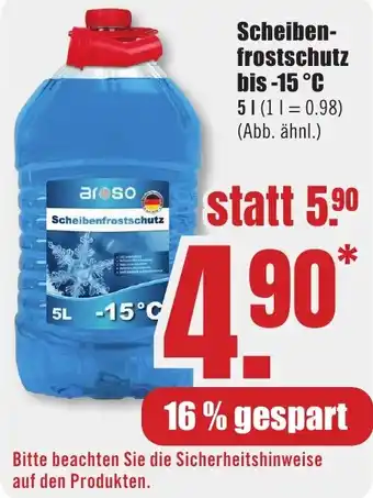 B1 Discount Baumarkt Scheibenfrostschutz bis -15 °C Angebot