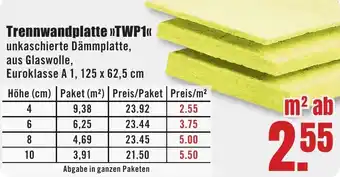 B1 Discount Baumarkt Trennwandplatte TWP1 Angebot