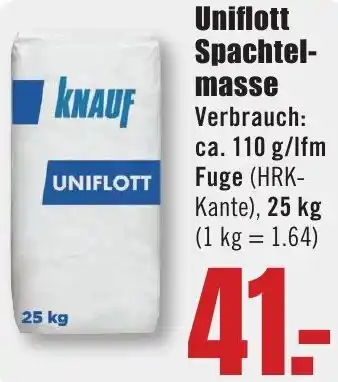 B1 Discount Baumarkt KNAUF Uniflott Spachtelmasse Angebot