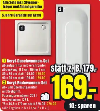 B1 Discount Baumarkt Acryl-Duschwannen-Set Angebot