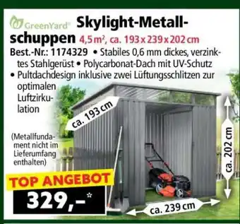 Norma Skylight-Metallschuppen Angebot